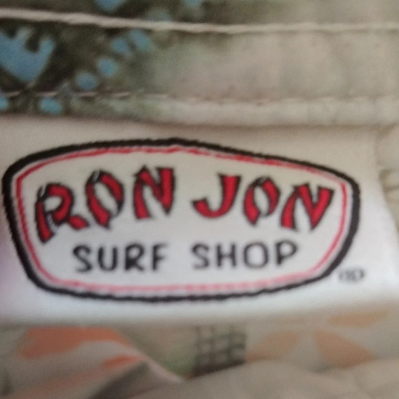 Ron Jon Tropical Board Shorts Green and Orange - Picture 2 of 3